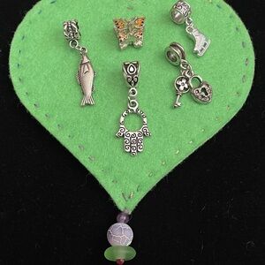 Silver Charms 1 Butterfly and 4 dangle